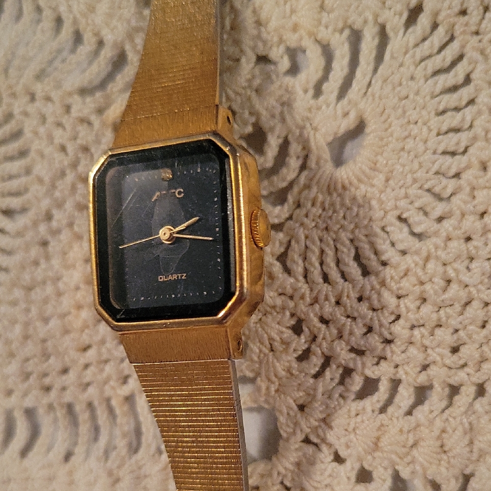 ADEC Gold watch with Modern Square Face